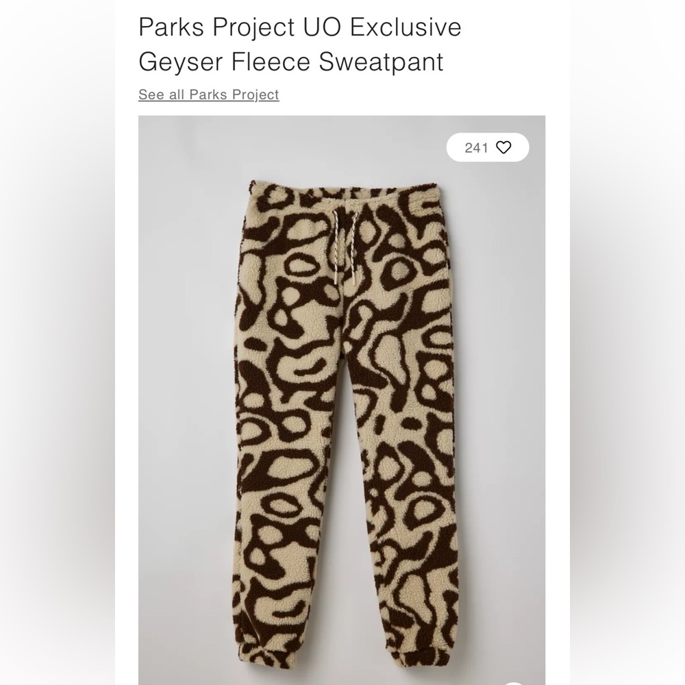 Parks Project UO Exclusive Geyser Fleece Sweatpant Small